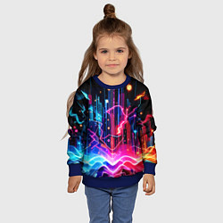 Свитшот детский Neon fantasy - ai art, цвет: 3D-синий — фото 2