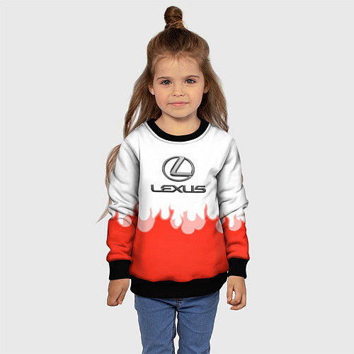 Детский свитшот Lexus fire / 3D-Черный – фото 4
