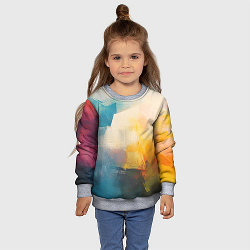 Детский свитшот Живопись мазками / 3D-Меланж – фото 4