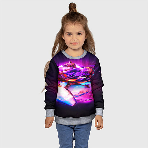 Детский свитшот Неоновые абстракция краски / 3D-Меланж – фото 4