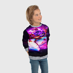Свитшот детский Неоновые абстракция краски, цвет: 3D-меланж — фото 2