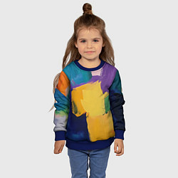 Свитшот детский Мазки красок, цвет: 3D-синий — фото 2