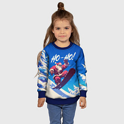 Свитшот детский Дед Мороз на сноуборде, цвет: 3D-синий — фото 2