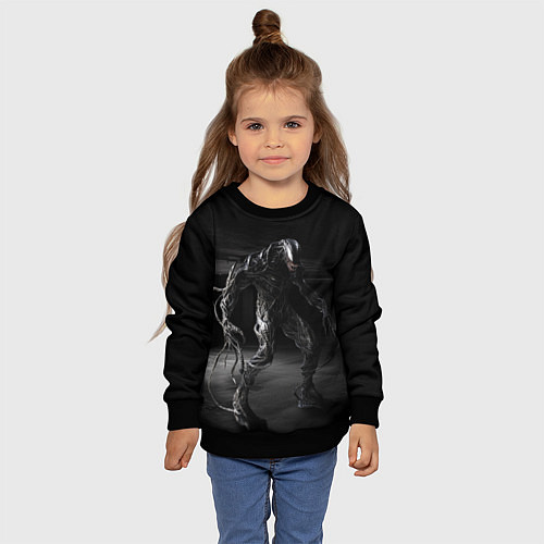 Детский свитшот Веном в подвале / 3D-Черный – фото 4