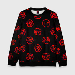 Детский свитшот Twenty one pilots rose pattern