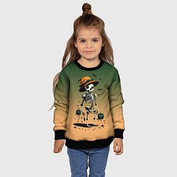 Свитшот детский Funny skeleton - ai art fantasy, цвет: 3D-черный — фото 2