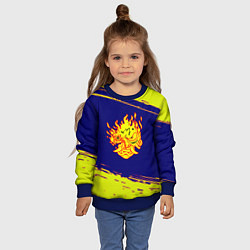 Свитшот детский Cyberpunk 2077 краски полосы, цвет: 3D-синий — фото 2