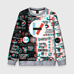 Свитшот детский Twenty one pilots glitch pattern, цвет: 3D-меланж
