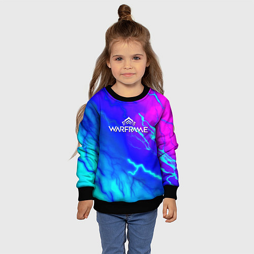 Детский свитшот Warframe neon storm / 3D-Черный – фото 4