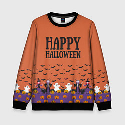 Свитшот детский Happy Halloween pattern, цвет: 3D-черный