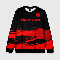 Свитшот детский West Ham - red gradient посередине, цвет: 3D-черный