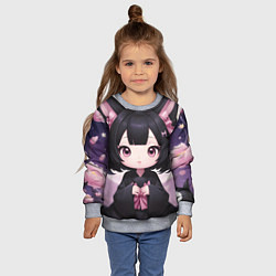 Свитшот детский Куроми цветы, цвет: 3D-меланж — фото 2