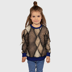 Свитшот детский Кожа змеи ромбы, цвет: 3D-синий — фото 2