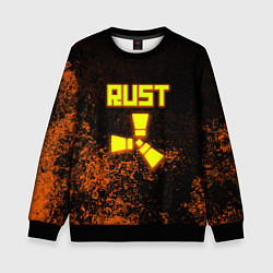 Свитшот детский RUST брызги красок лого, цвет: 3D-черный