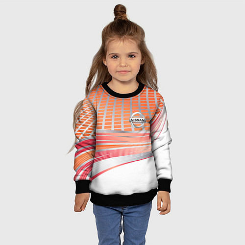 Детский свитшот Nissan auto car / 3D-Черный – фото 4