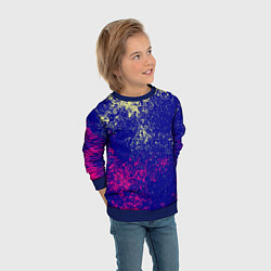 Свитшот детский Брызги красок фильтр, цвет: 3D-синий — фото 2