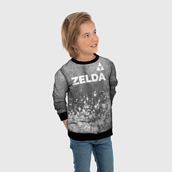 Свитшот детский Zelda - grey gradient посередине, цвет: 3D-черный — фото 2