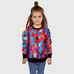Свитшот детский Сине красная абстракция, цвет: 3D-черный — фото 2