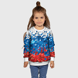 Свитшот детский Пиксельный флаг, цвет: 3D-белый — фото 2