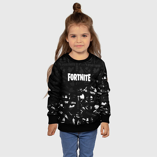 Детский свитшот Fortnite pattern black / 3D-Черный – фото 4