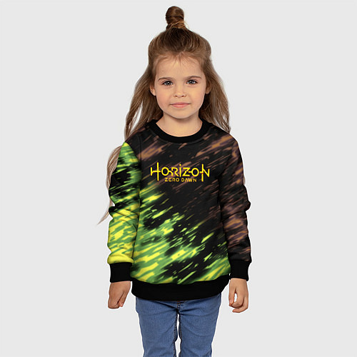 Детский свитшот Horizon: Zero Dawn краски / 3D-Черный – фото 4
