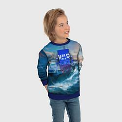 Свитшот детский War Thunder ship, цвет: 3D-синий — фото 2