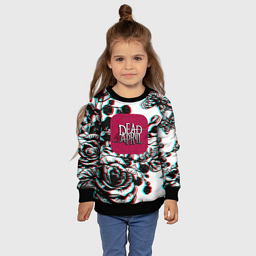 Детский свитшот Dead by april rose glitch / 3D-Черный – фото 4