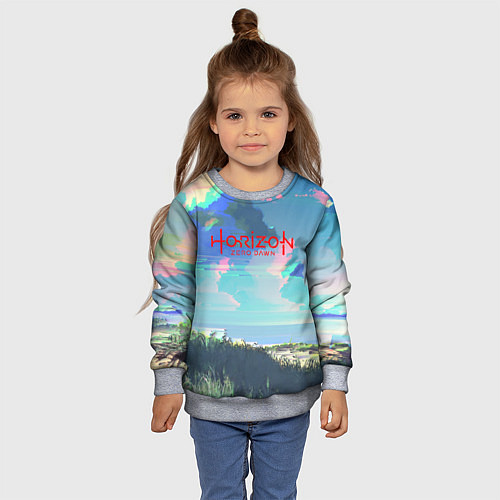 Детский свитшот Horizon: Zero Dawn game steel / 3D-Меланж – фото 4