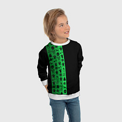 Свитшот детский Новогодние узоры, цвет: 3D-белый — фото 2
