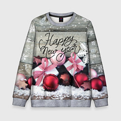 Свитшот детский Новогодние подарки, цвет: 3D-меланж