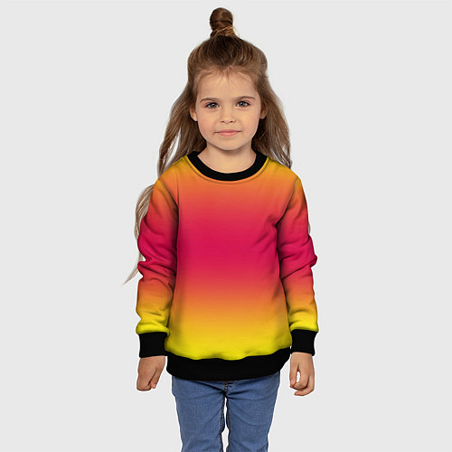 Детский свитшот Персиковый градинет / 3D-Черный – фото 4