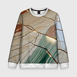 Свитшот детский Светящийся мрамор, цвет: 3D-белый