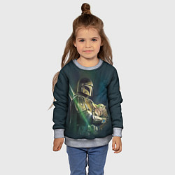 Свитшот детский Куда я туда и он - Мандалорец, цвет: 3D-меланж — фото 2