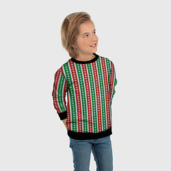 Свитшот детский Knitted pattern, цвет: 3D-черный — фото 2