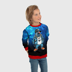 Свитшот детский Голубь гангстер, цвет: 3D-красный — фото 2