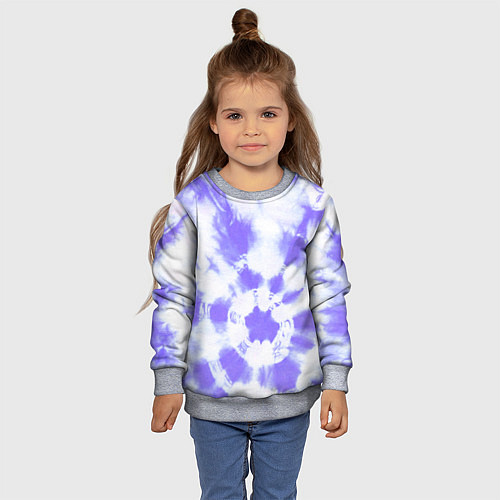Детский свитшот Фиолетовый арт тай дай / 3D-Меланж – фото 4
