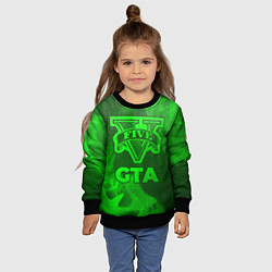 Свитшот детский GTA - green gradient, цвет: 3D-черный — фото 2