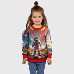 Свитшот детский Праздничный космонавт, цвет: 3D-красный — фото 2
