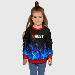 Свитшот детский Rust neon flame, цвет: 3D-красный — фото 2