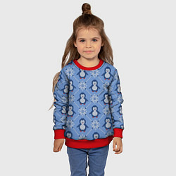Свитшот детский Вязаный узор с милыми пингвинами и скандинавским о, цвет: 3D-красный — фото 2