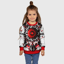 Свитшот детский Красная сюрреалистичная абстракция, цвет: 3D-красный — фото 2