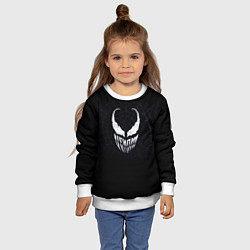 Свитшот детский Venom face - logo, цвет: 3D-белый — фото 2