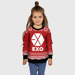 Свитшот детский Новогодний Exo, цвет: 3D-черный — фото 2