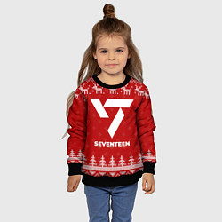 Свитшот детский Новогодний Seventeen с оленями, цвет: 3D-черный — фото 2