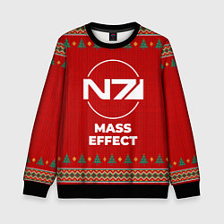 Свитшот детский Mass Effect new year, цвет: 3D-черный