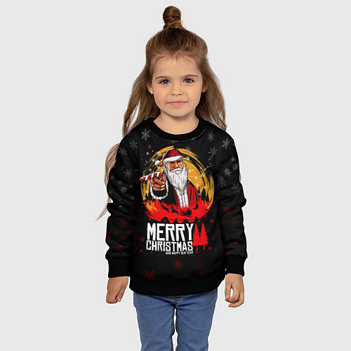 Детский свитшот Новый год read dead redemption / 3D-Черный – фото 4