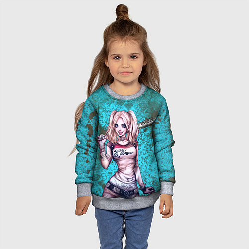 Детский свитшот Harley Quinn / 3D-Меланж – фото 4