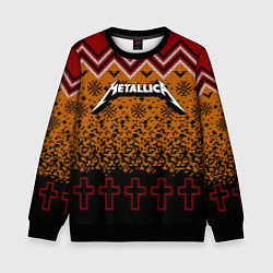 Свитшот детский Metallica christmas ugly sweater, цвет: 3D-черный