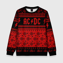 Свитшот детский ACDC christmas sweater, цвет: 3D-черный