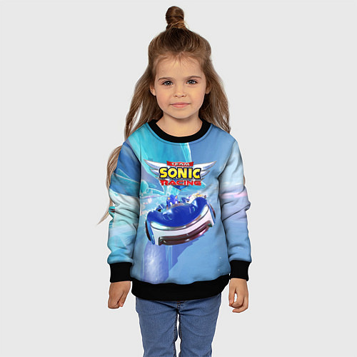 Детский свитшот Team Sonic racing - speed / 3D-Черный – фото 4